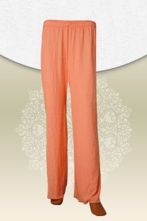 Solid Color Salmon Color Woolen Palazzo Pant