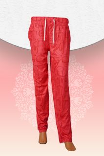 Red Color Fruit Printed Trouser Pant