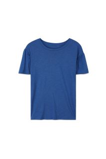 Solid Color Petal Sleeve Tee (Blue)