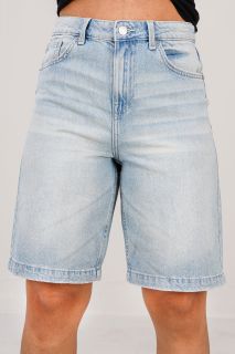 Women's Light Wash Denim Bermuda Shorts