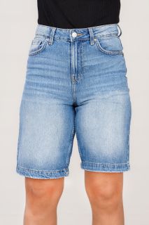 Women's Medium Wash Denim Bermuda Shorts