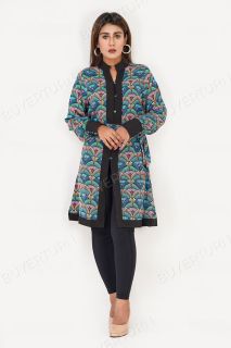 Women's Printed Silk Tunic Dress