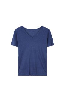 Short Sleeve V Neck Tee (Navy Blue)